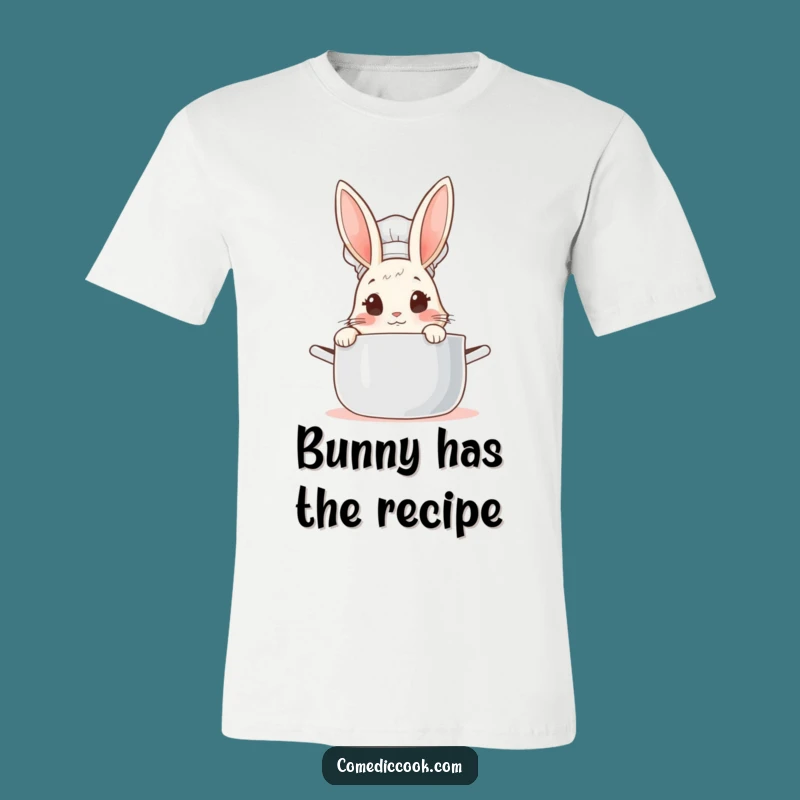 Funny Rabbit Chef T-Shirt: Curious Peek into Pot, Great Humorous Gift for Food Lovers
