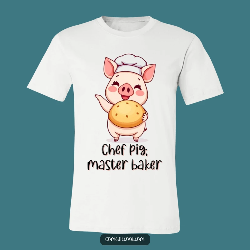 Funny Pig Chef T-Shirt: Cheerful Baker's Bun - Foodie Gift