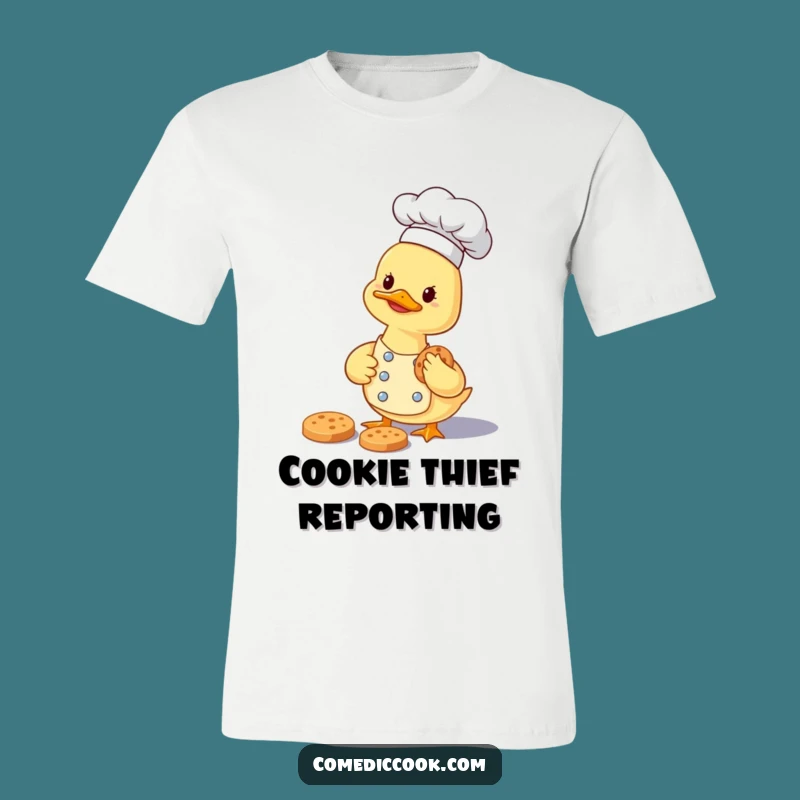 Funny Smiling Duckling Chef Shirt: Cookie Collector Tee, Hilarious Foodie Gift