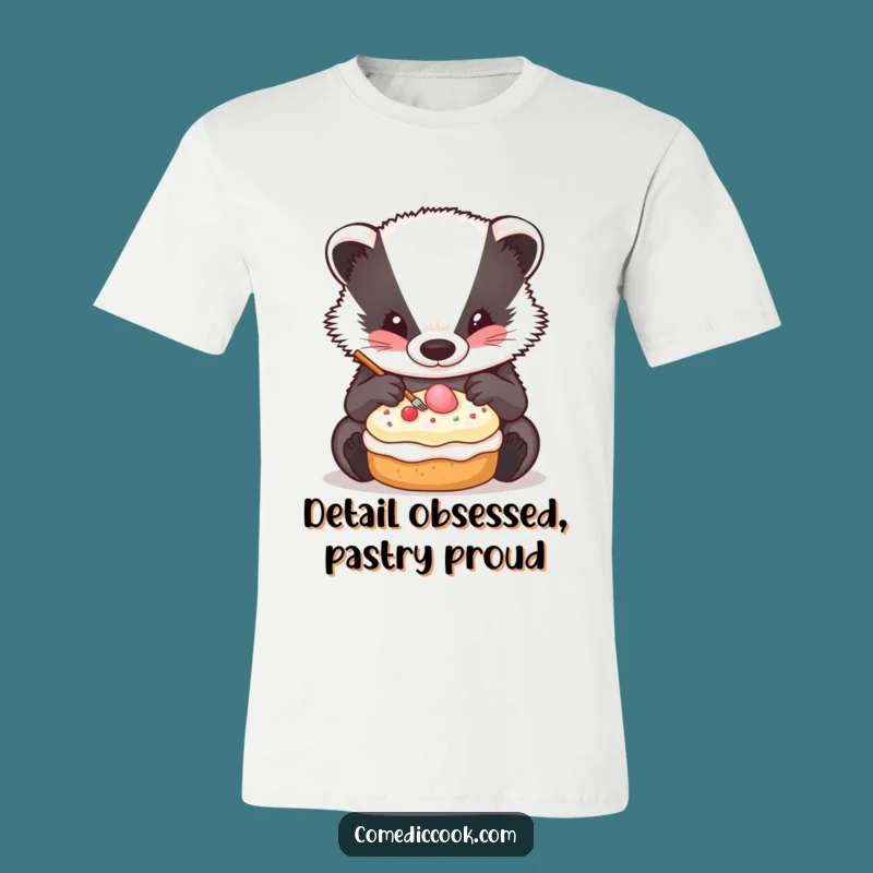 Funny Badger Decorator T-Shirt: Wear Your Precision & Love for Pastries