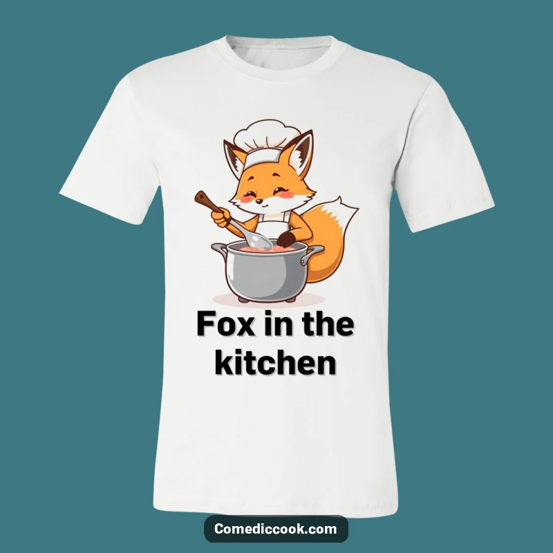 Funny Fox Chef T-Shirt: Playful Kitchen Shenanigans