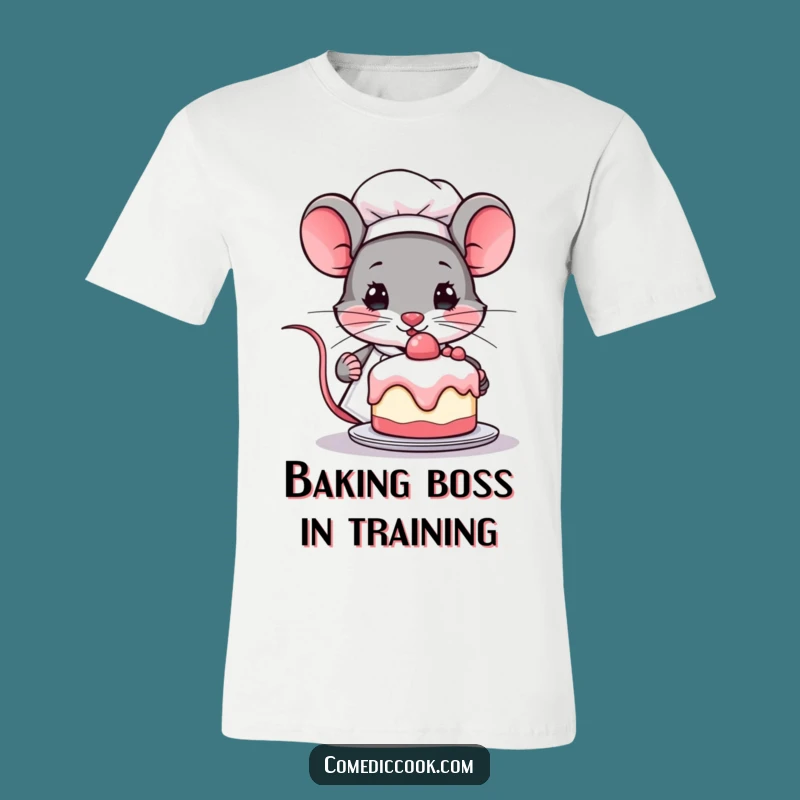 Funny Kawaii Mouse Chef T-Shirt - Cute Determined Baker Apparel, Ideal Funny Gift