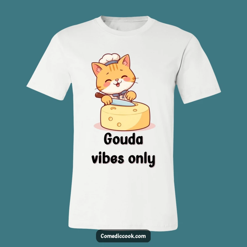 Funny Cat Chef T-Shirt: Giant Cheese Slice Fun, Purrfectly Hilarious Gift
