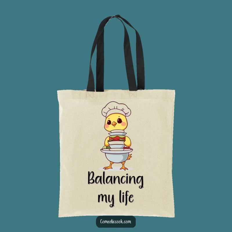 Funny Chick Chef Tote Bag: Tiny Dishes Carry-All, Cute & Hilarious Gift