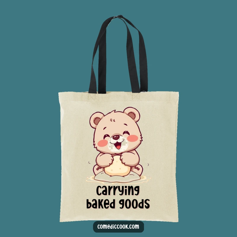 Funny Bear Cub Baking Tote Bag: Carry Your Baking Supplies in Style