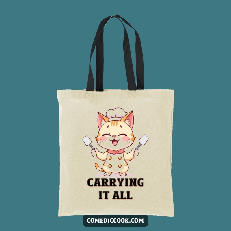 Funny Cat Chef Tote Bag: Carry Your Kitchen Antics