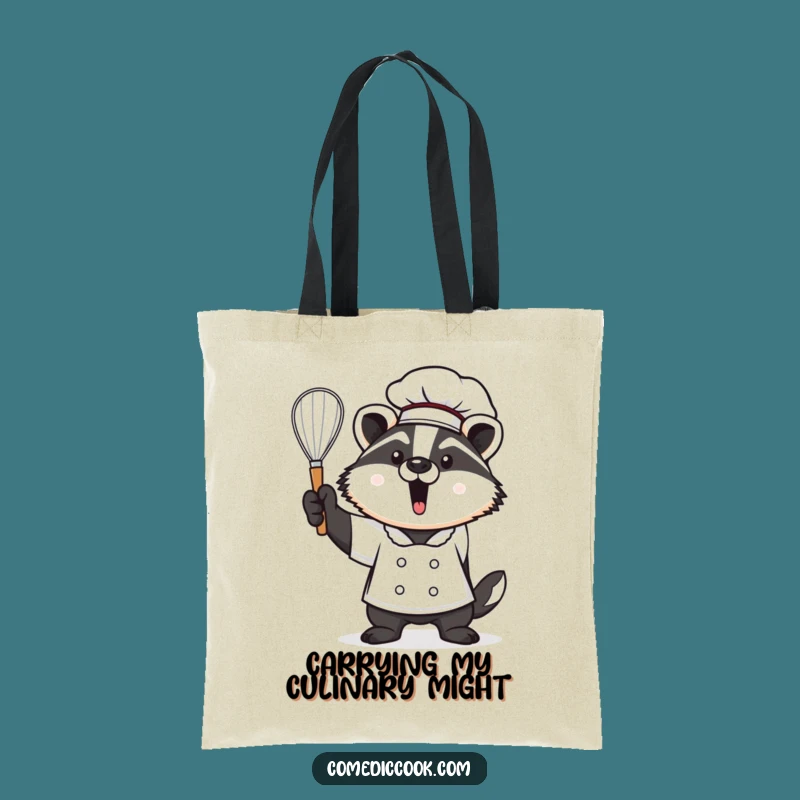 Funny Kawaii Badger Chef Tote Bag - Proud Baker Carryall, Perfect Funny Gift