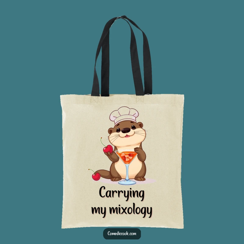 Funny Otter Chef Tote Bag: Carry Your Libations with Playful Style!