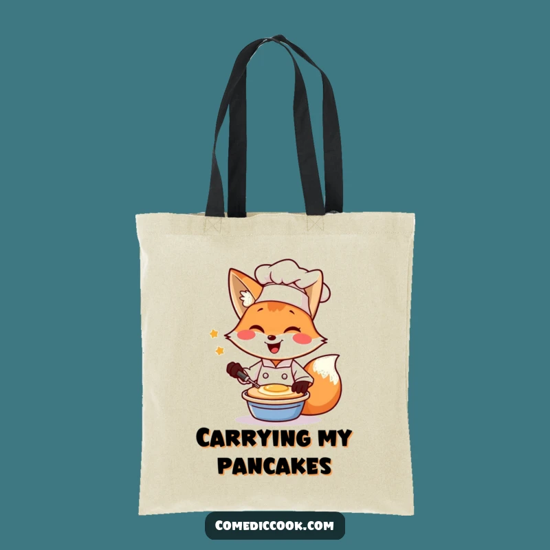 Funny Fox Chef Pancake Tote Bag: Hilarious Carry-All for Foodies