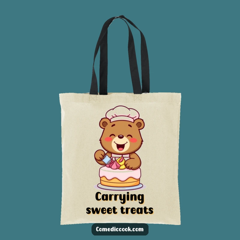 Funny Bear Chef Tote Bag: Carry Your Sweetness Everywhere