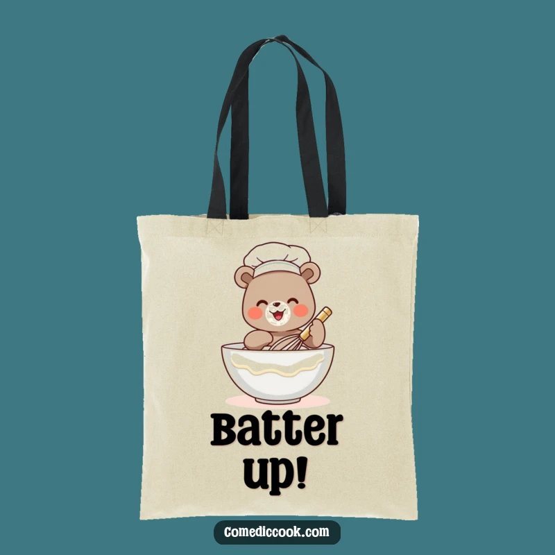 Funny Bear Chef Tote Bag: Tiny Whisking Chef Design, Durable & Hilarious Grocery Carrier, Perfect Funny Gift!