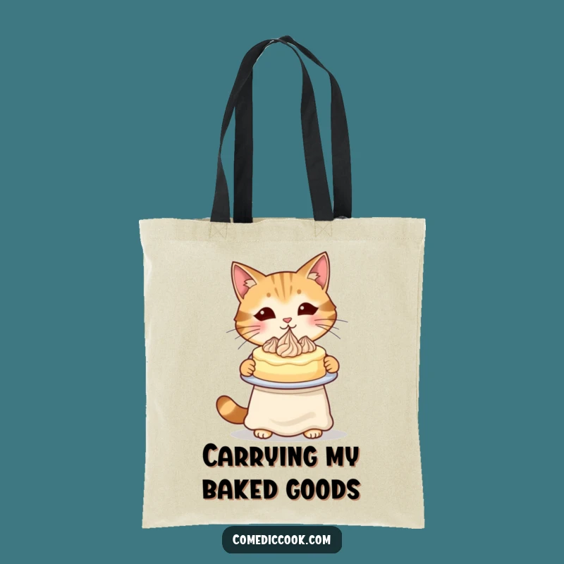 Funny Cat Baker Tote Bag: Carry Your Baking Goodies with Feline Flair