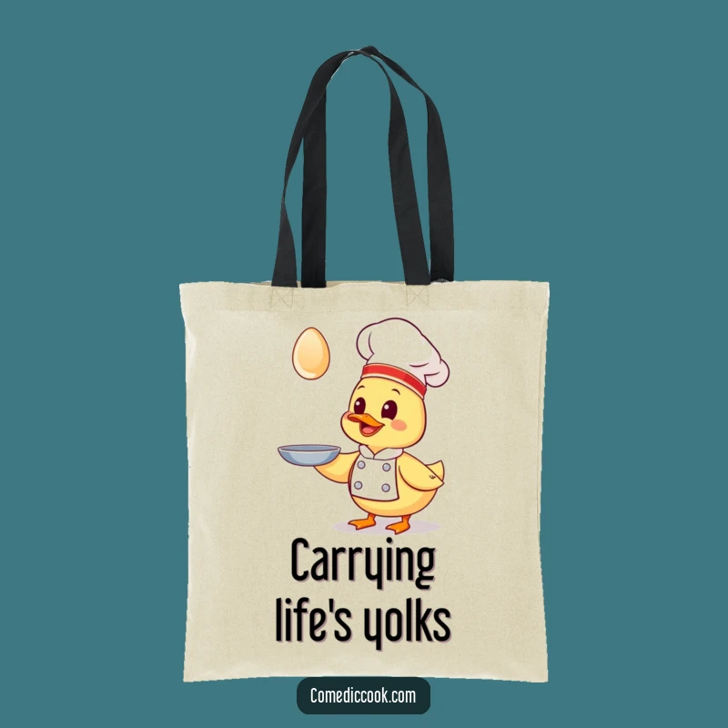 Funny Kawaii Duck Chef Tote Bag - Giggling Cook's Carry-All, Practical Gift