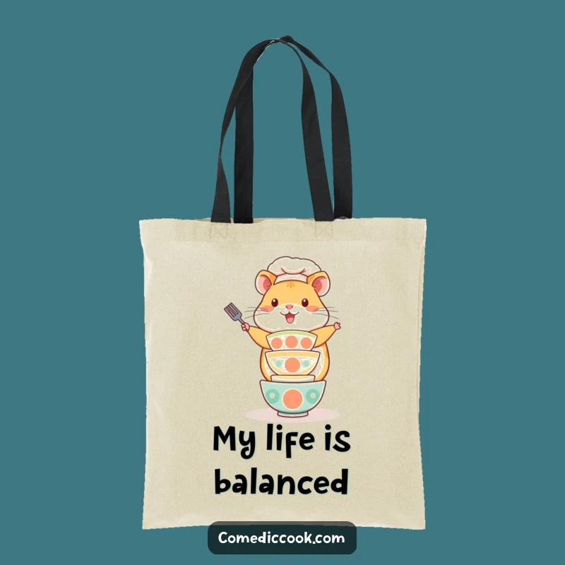 Funny Kawaii Hamster Chef Tote Bag - Playful Baker Carryall, Perfect Funny Gift