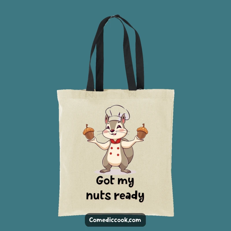 Funny Squirrel Chef Tote Bag: Carry Your Essentials with Acorn-Juggling Charm