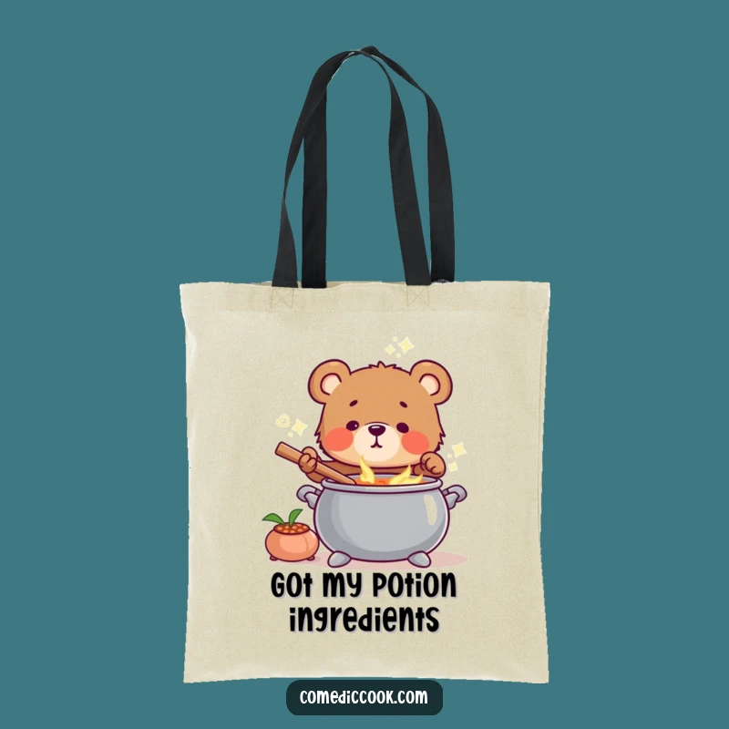 Funny Bear Cub Chef Tote Bag: Carry Your Kitchen Essentials with Whimsy